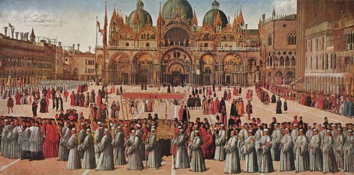 Prcession sur la Place Saint Marc, Gentile Bellini, 1496