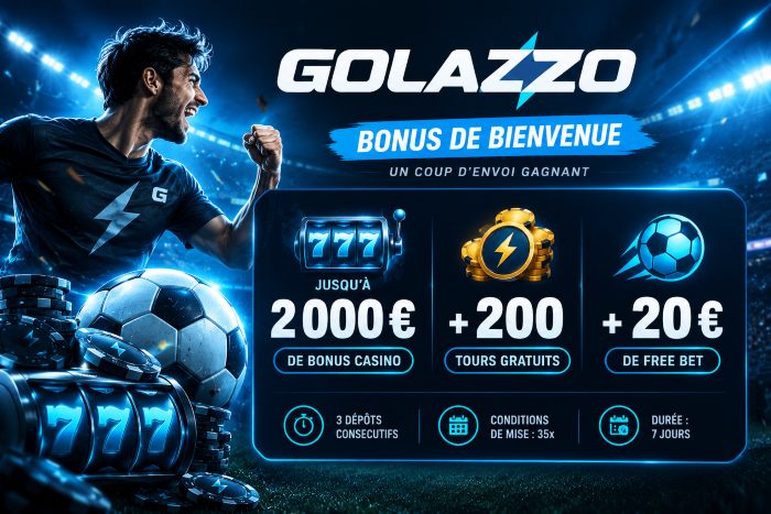 golazzo bonus de bienvenue de 2000€