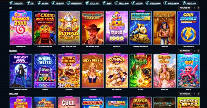 les jeux de casino sur golazzo
