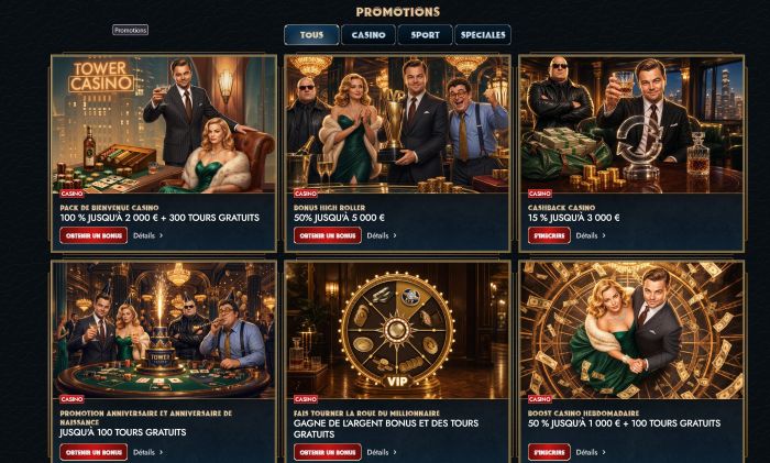 bonus tower casino